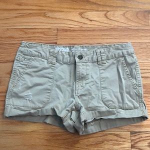 Tan Mid Rise Shorts